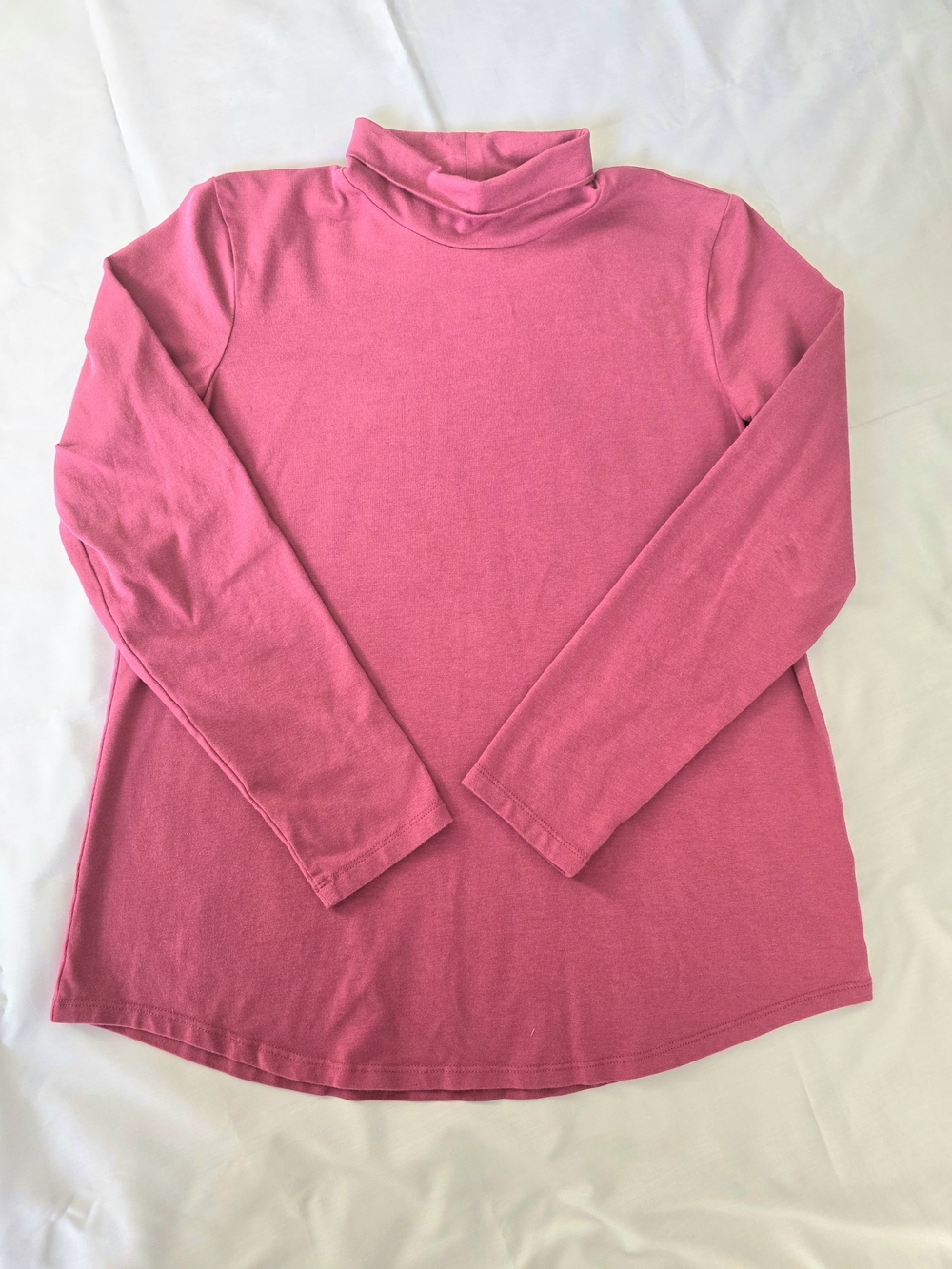 Susan Graver Weekend Essentials Turtleneck Top Pink Magenta Women's Size S